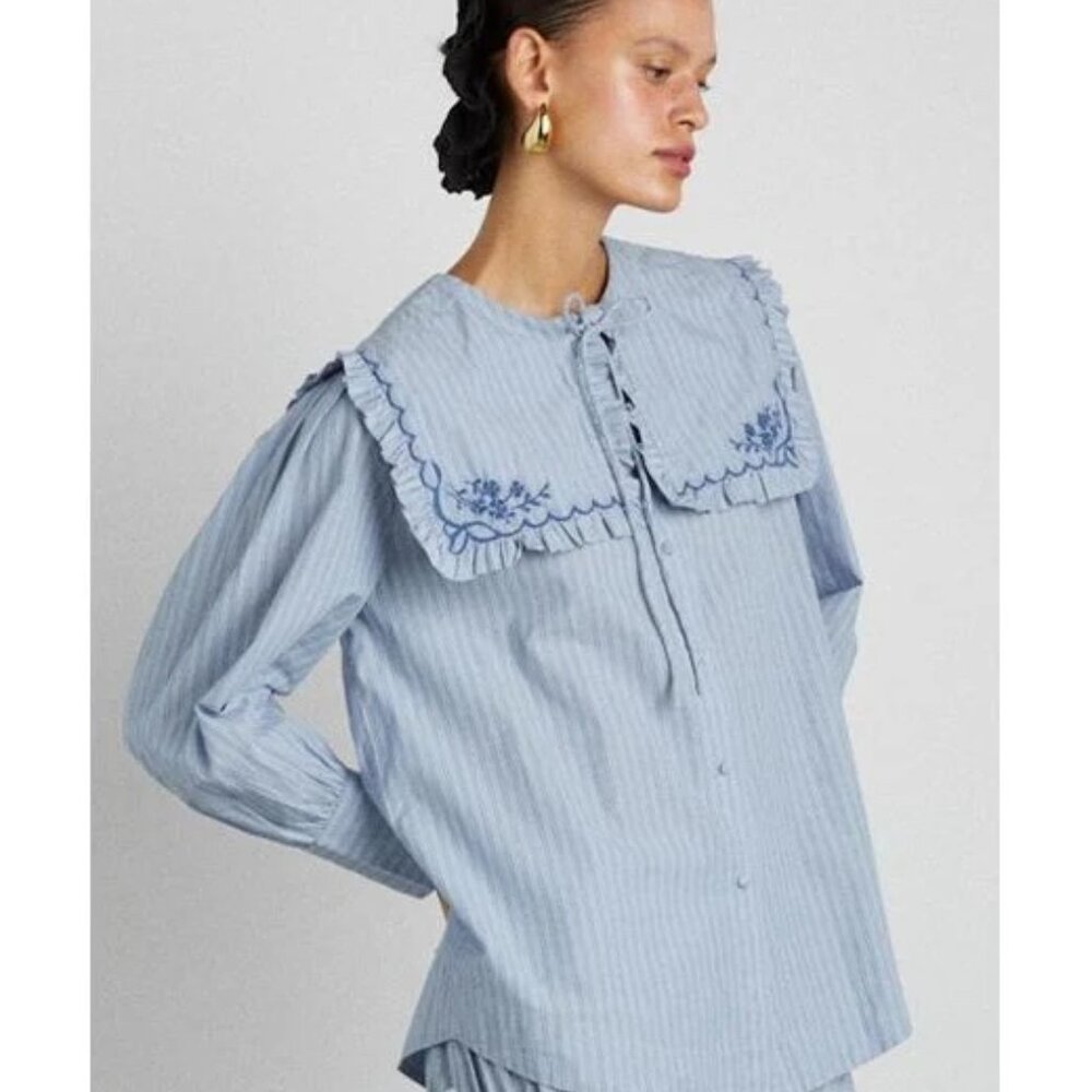 Damson Madder Nordine Square Collar Blouse - UK 8 - Picture 2 of 5